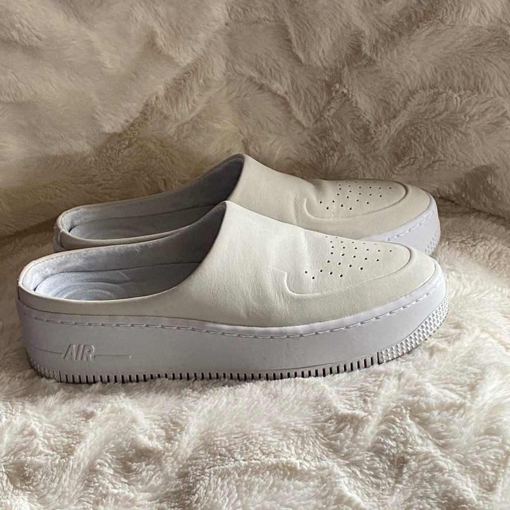 Nike White Slip-On Mules with Chunky Sole